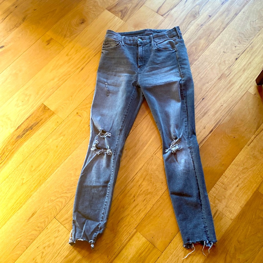 Mother Jeans grey distressed jeans